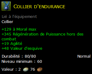 Collier d'endurance