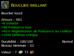 Bouclier brillant