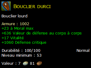 Bouclier durci