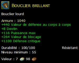 Bouclier brillant