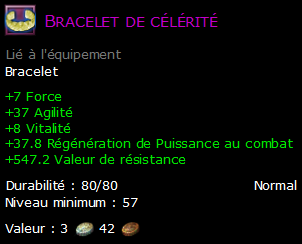 Bracelet de célérité