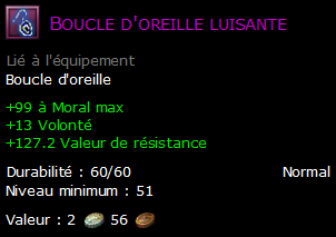 Boucle d'oreille luisante