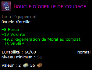 Boucle d'oreille de courage