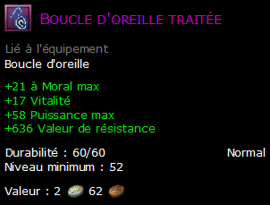 Boucle d'oreille traitée