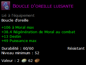 Boucle d'oreille luisante