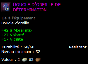 Boucle d'oreille de détermination