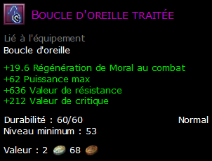 Boucle d'oreille traitée