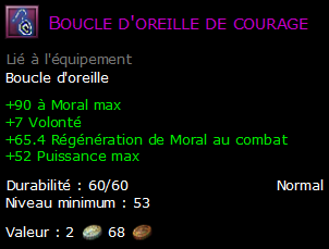 Boucle d'oreille de courage