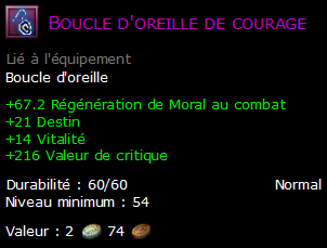 Boucle d'oreille de courage