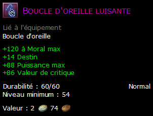 Boucle d'oreille luisante