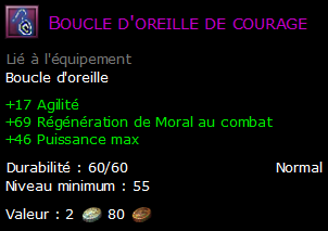 Boucle d'oreille de courage