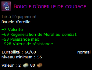 Boucle d'oreille de courage