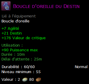 Boucle d'oreille du Destin