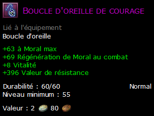 Boucle d'oreille de courage