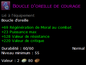 Boucle d'oreille de courage