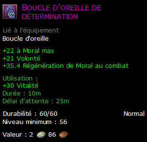 Boucle d'oreille de détermination