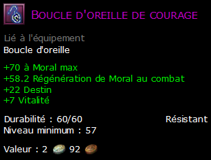 Boucle d'oreille de courage