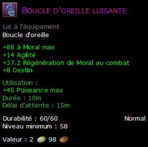 Boucle d'oreille luisante