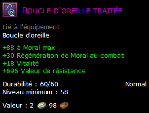 Boucle d'oreille traitée