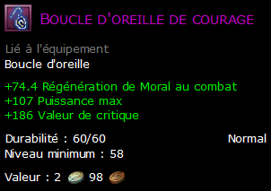 Boucle d'oreille de courage