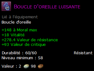 Boucle d'oreille luisante