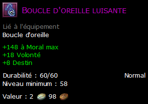 Boucle d'oreille luisante