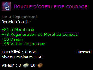 Boucle d'oreille de courage