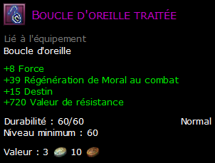 Boucle d'oreille traitée