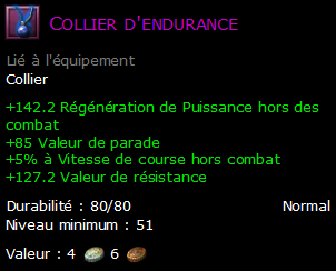 Collier d'endurance