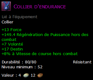 Collier d'endurance