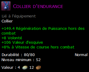 Collier d'endurance