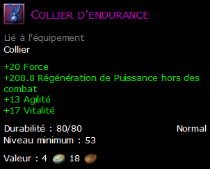 Collier d'endurance