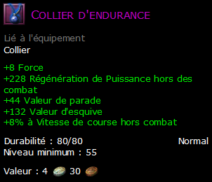 Collier d'endurance