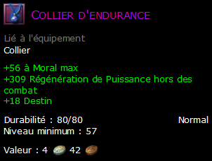 Collier d'endurance