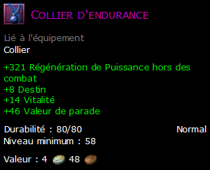 Collier d'endurance