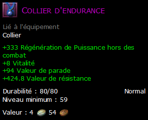 Collier d'endurance