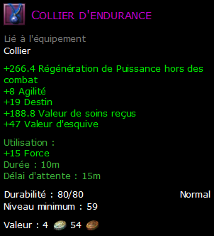 Collier d'endurance