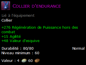 Collier d'endurance