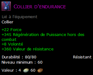 Collier d'endurance