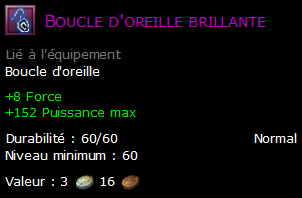 Boucle d'oreille brillante