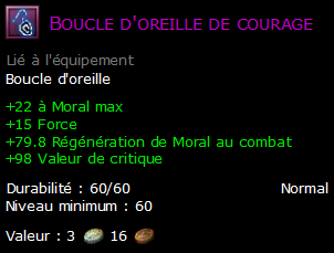 Boucle d'oreille de courage