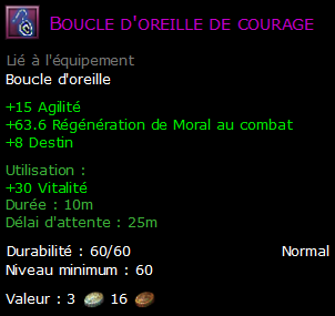 Boucle d'oreille de courage