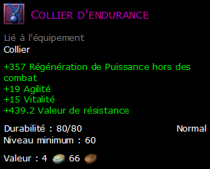 Collier d'endurance