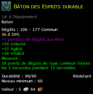 Bâton des Esprits durable