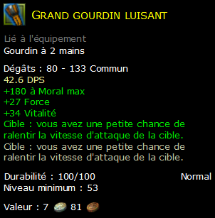 Grand gourdin luisant