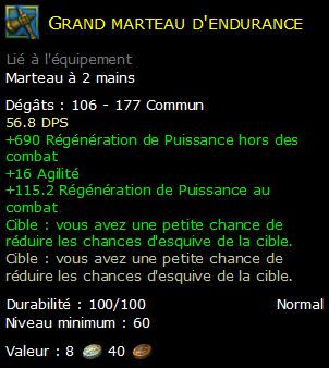 Grand marteau d'endurance