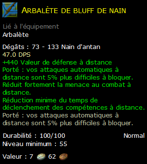 Arbalète de bluff de nain