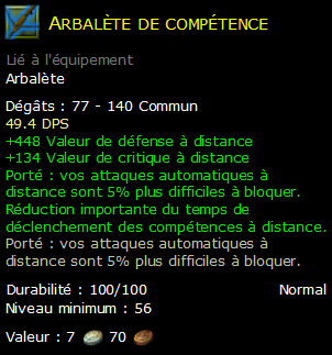 Arbalète de compétence