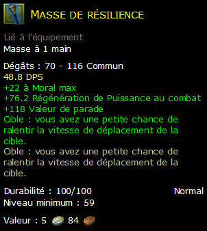 Masse de résilience