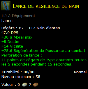 Lance de résilience de nain